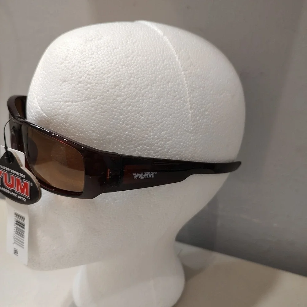 YUM Pradco Fishing UV Ray Protection Sunglasses‎ translucent dark red Frame
